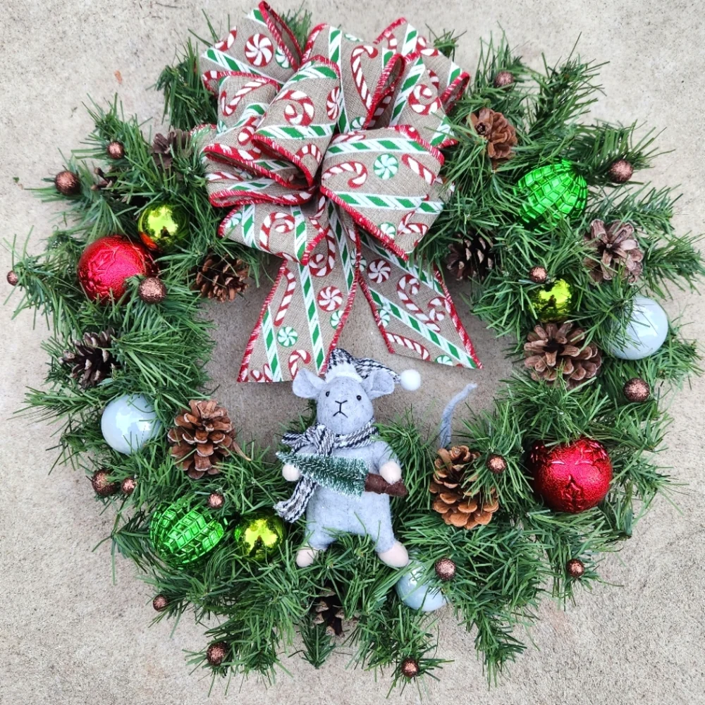 Handmade Christmas Mouse Wreath